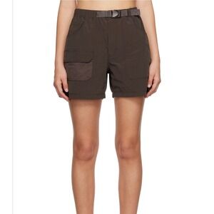 Outdoor Voices RecNylon 4 Hike Shorts Brown Mesh Cargo Pocket Belted Small